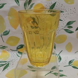 Retro Palaks Pasabahce Yellow Vintage Juice Water Glass Cup